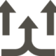 gray icon of arrows showing air flow