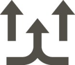 gray icon of arrows showing air flow