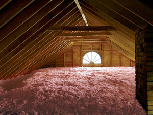 attic with insulation