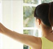 woman looking out of the window