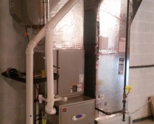 indoor gas with humidifier system in basement