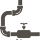 gray icon of a leaking pipe