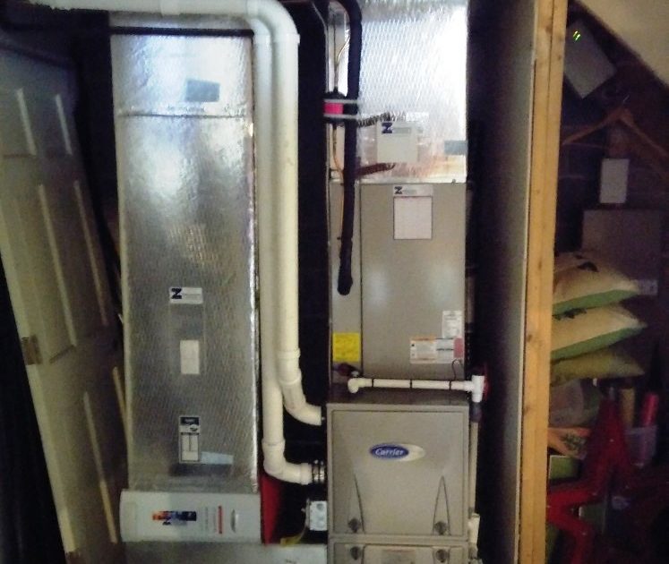 a new gas furnace and air conditioner coil installed by Zimmerman