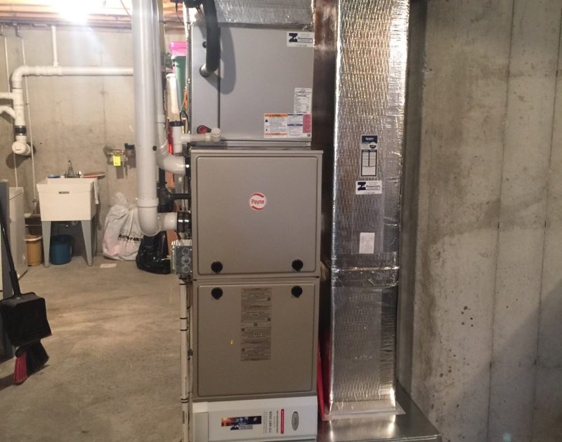 new gas furnace and air conditioner coil installation