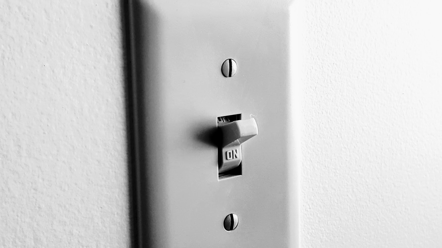 white light switch turned to on