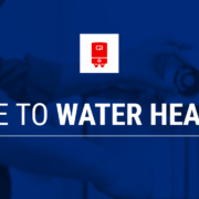 a blue background with the words guide to water heaters