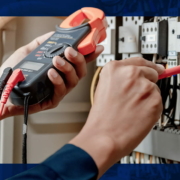 a person is using a clamp meter to test electrical wires